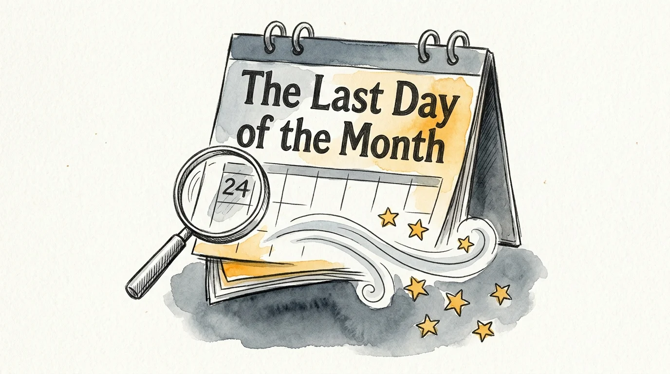 An ink and watercolor illustration of a calendar page with stars being swept off the bottom, representing expiring reward points.