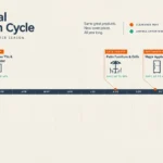 Timeline titled The Annual Markdown Cycle showing markdown months from January to December for retail products.
